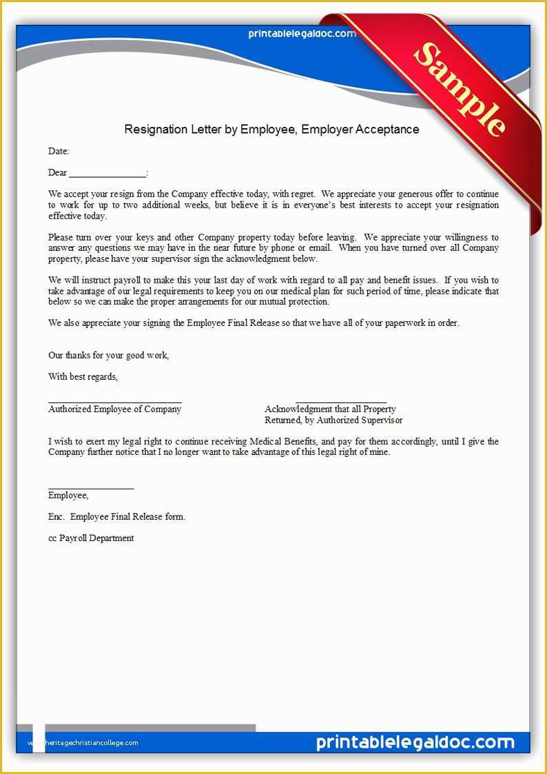 Free Printable Resignation Letter Template Of Free Printable Resignation Letter by Employee Employer