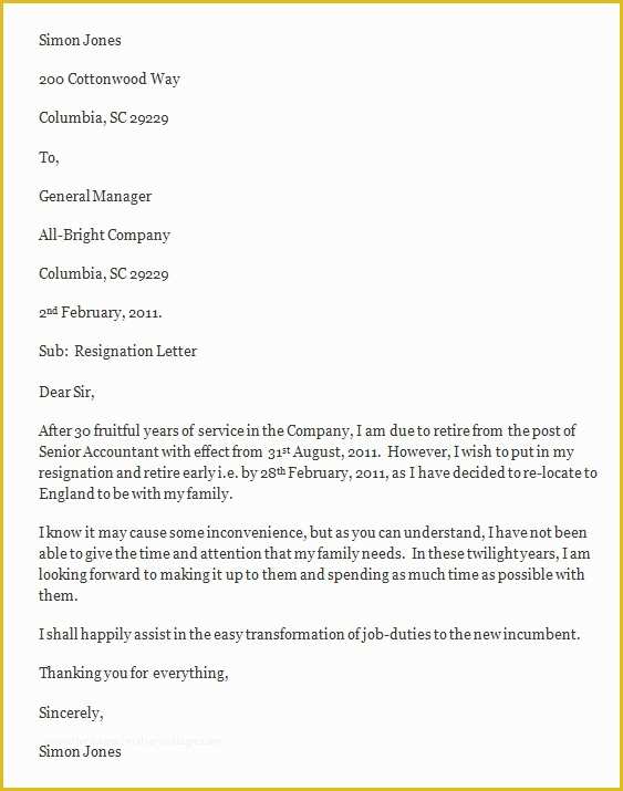 Free Printable Resignation Letter Template Of Resignation Letter Template Free Resignation Letter Template