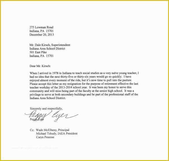 Free Printable Resignation Templates Of 14 Teacher Resignation Letter Templates Pdf Doc