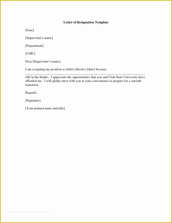 Free Printable Resignation Templates Of Free Printable Employment Resignation Letter Template with