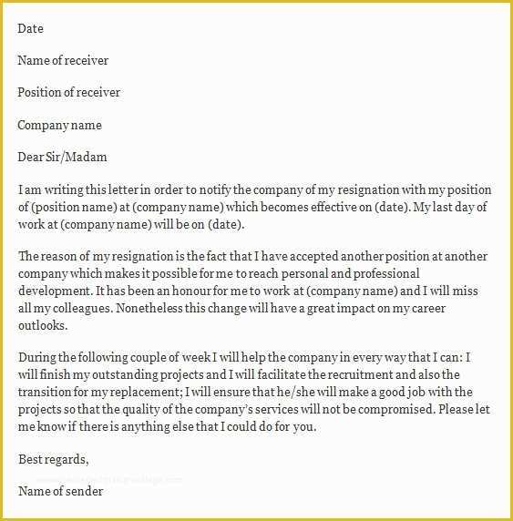 Free Printable Resignation Templates Of Resignation Letter Template Free Resignation Letter Template