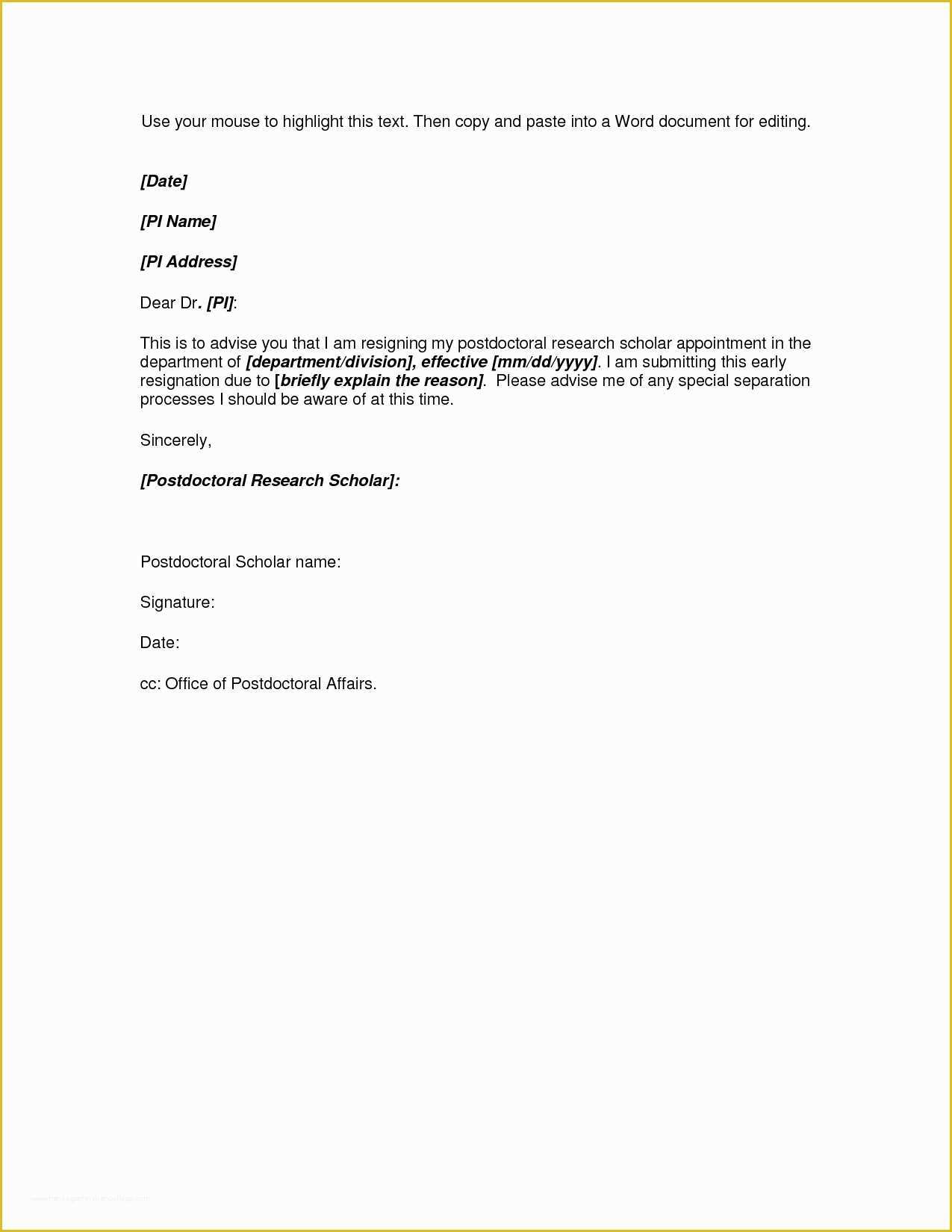 Free Printable Resignation Templates Of Retirement Resignation Letter Template Free Examples