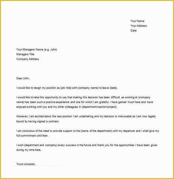 Free Printable Resignation Templates Of Simple Resignation Letter Template – 15 Free Word Excel