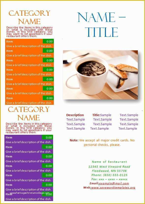 Free Printable Restaurant Menu Templates Of 19 Great Printable Food Menu Templates