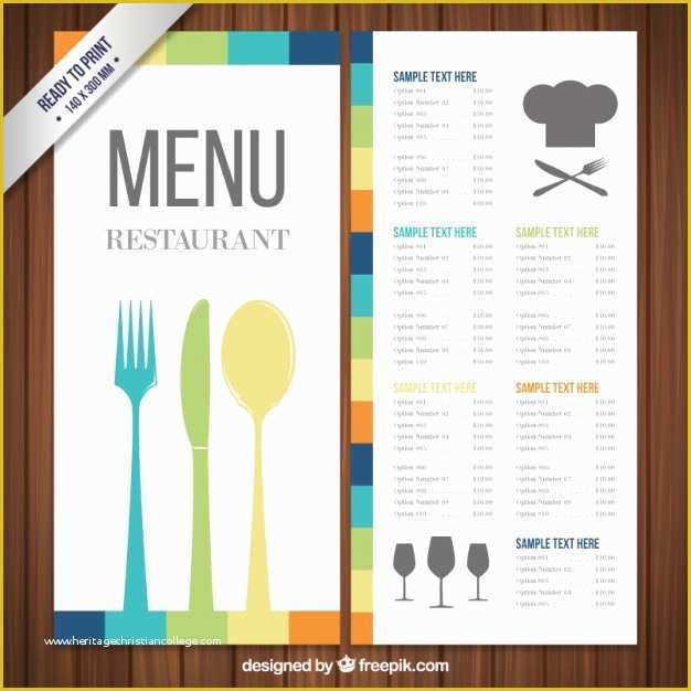 Free Printable Restaurant Menu Templates Of Colorful Menu Template Vector