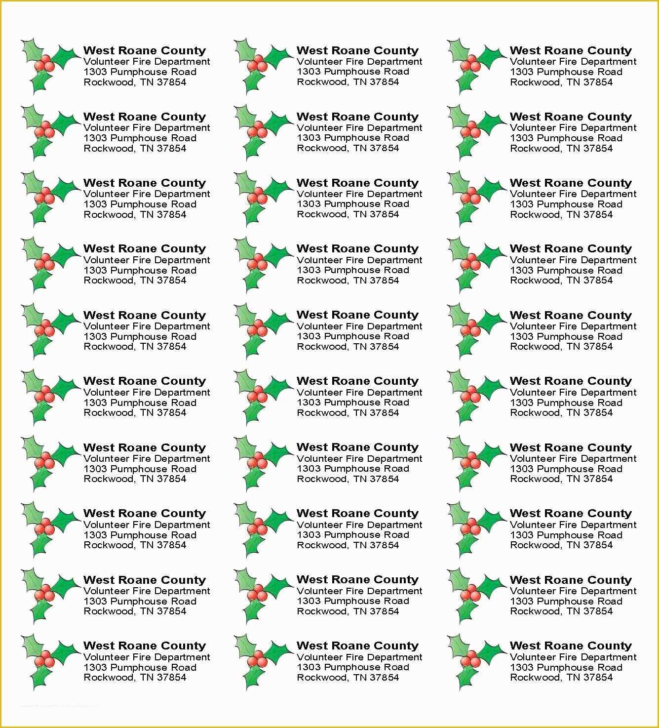 Free Printable Return Address Labels Templates Of Free Christmas Return Address Labels Template