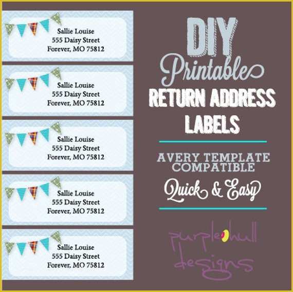 Free Printable Return Address Labels Templates Of Pennant Banner Bunting Return Address Labels Avery Template