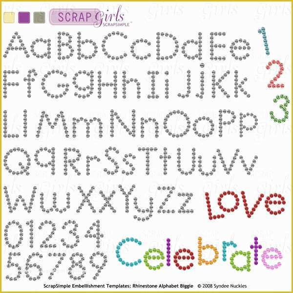 Free Printable Rhinestone Templates Of Scrapsimple Embellishment Templates Rhinestone Alpha Biggie