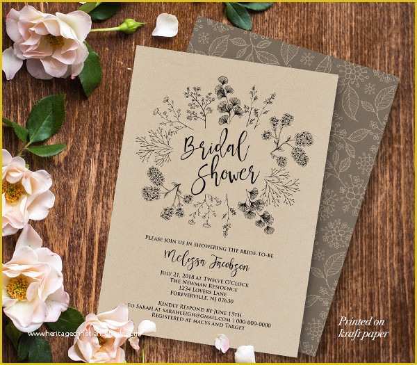 Free Printable Rustic Bridal Shower Invitation Templates Of 26 Bridal Shower Invitation Templates Word Psd Ai