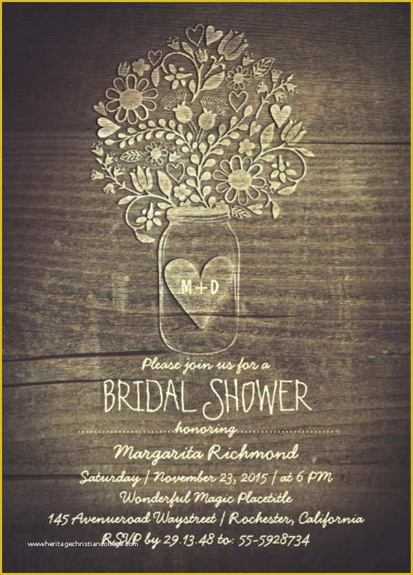 Free Printable Rustic Bridal Shower Invitation Templates Of 26 Free Bridal Shower Invitations Psd Eps