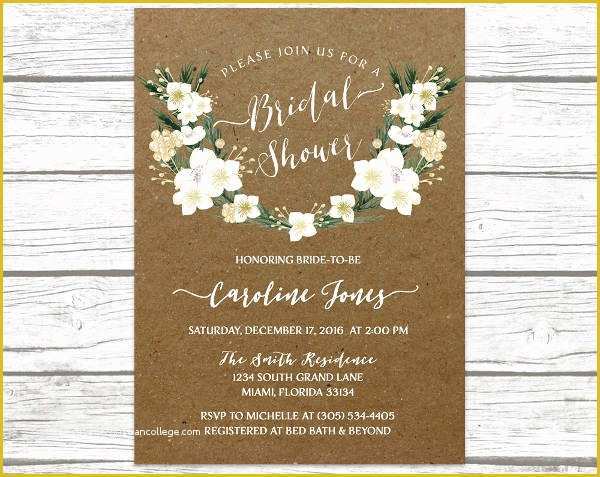 44 Free Printable Rustic Bridal Shower Invitation Templates