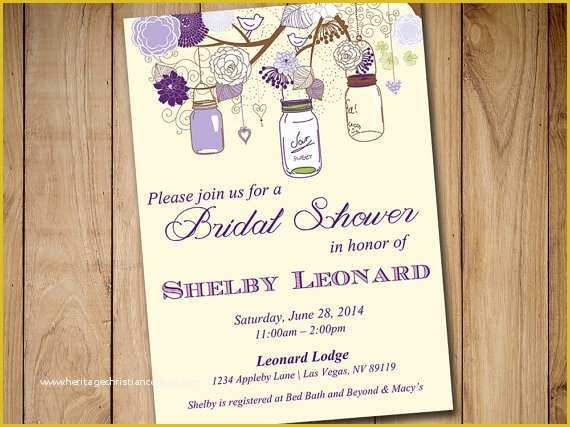 Free Printable Rustic Bridal Shower Invitation Templates Of Mason Jar Invitation Template – orderecigsjuicefo