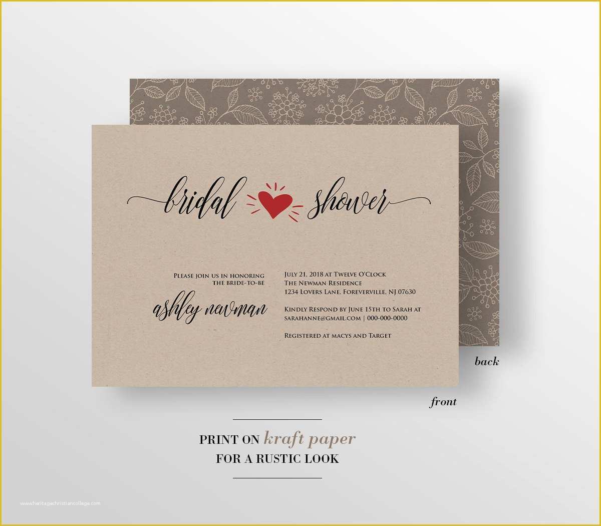 Free Printable Rustic Bridal Shower Invitation Templates Of Rustic Bridal Shower Invitation Instant Download Diy