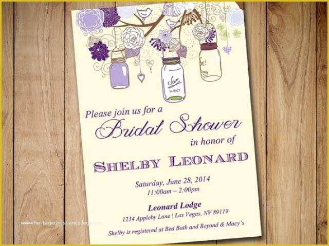 Free Printable Rustic Bridal Shower Invitation Templates Of Rustic Bridal Shower Invitation Template Mason Jar