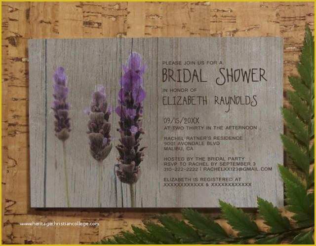Free Printable Rustic Bridal Shower Invitation Templates Of Rustic Lavender Bridal Invitations Bridal Shower