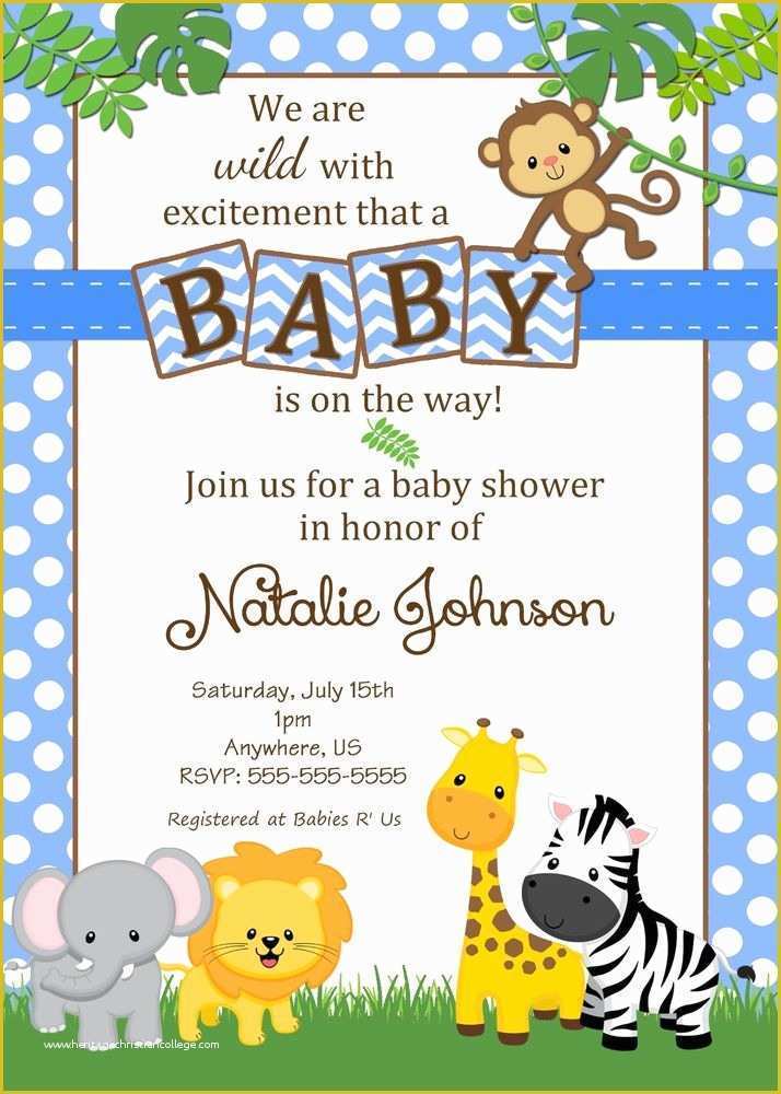 Free Printable Safari Baby Shower Invitation Templates Of Baby Animals Zoo Baby Shower Invitations Print Your Own