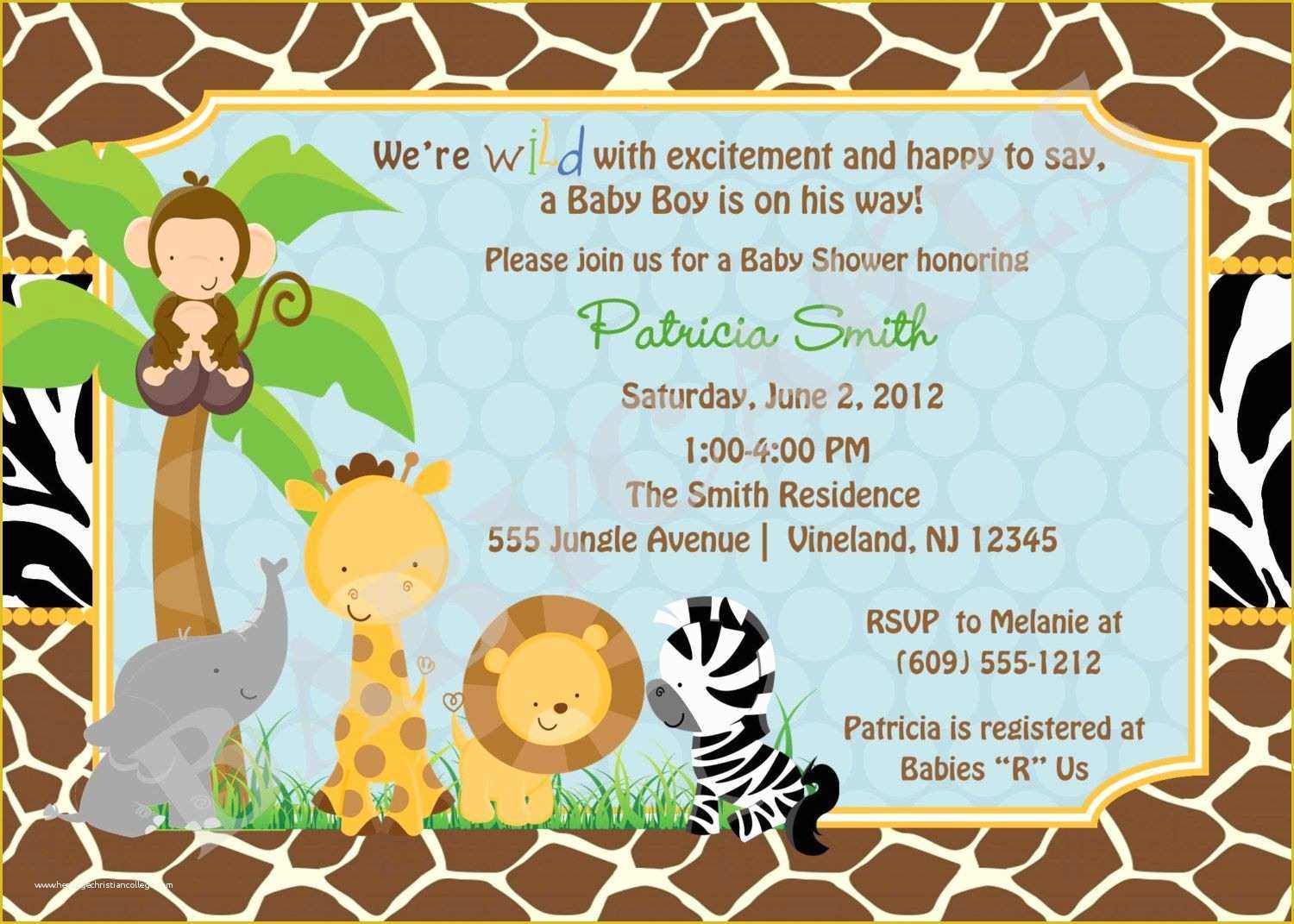 Free Printable Safari Baby Shower Invitation Templates Of Free Printable Safari Baby Shower Invitations Safari Ba