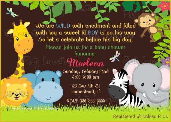 Free Printable Safari Baby Shower Invitation Templates Of Items Similar to Printable Jungle Safari Invitation Plus