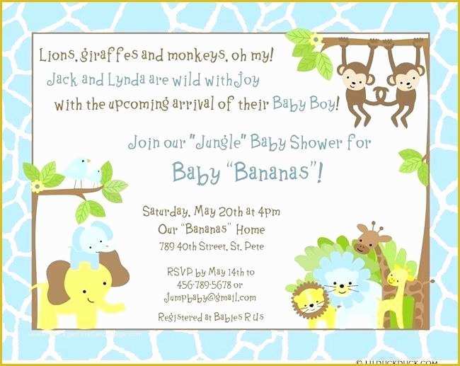 Free Printable Safari Baby Shower Invitation Templates Of Jungle Baby Shower Invitations Jungle Baby Shower