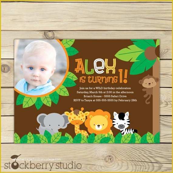 Free Printable Safari Baby Shower Invitation Templates Of Jungle Safari Birthday Invitation Printable Jungle Party