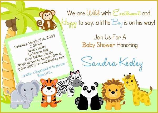 Free Printable Safari Baby Shower Invitation Templates Of Safari Baby Shower Invitations Free Template