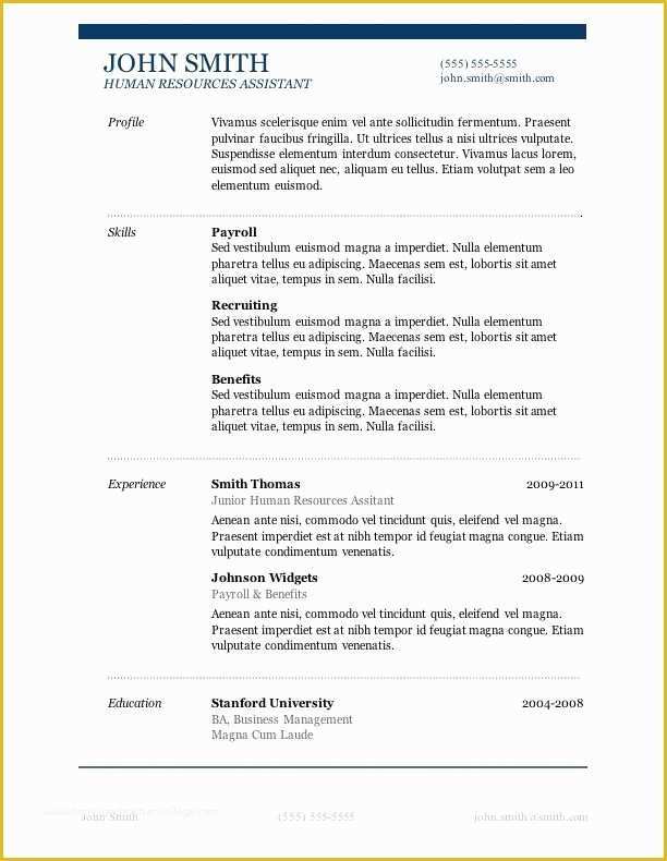 Free Printable Sample Resume Templates Of 7 Free Resume Templates Job Career