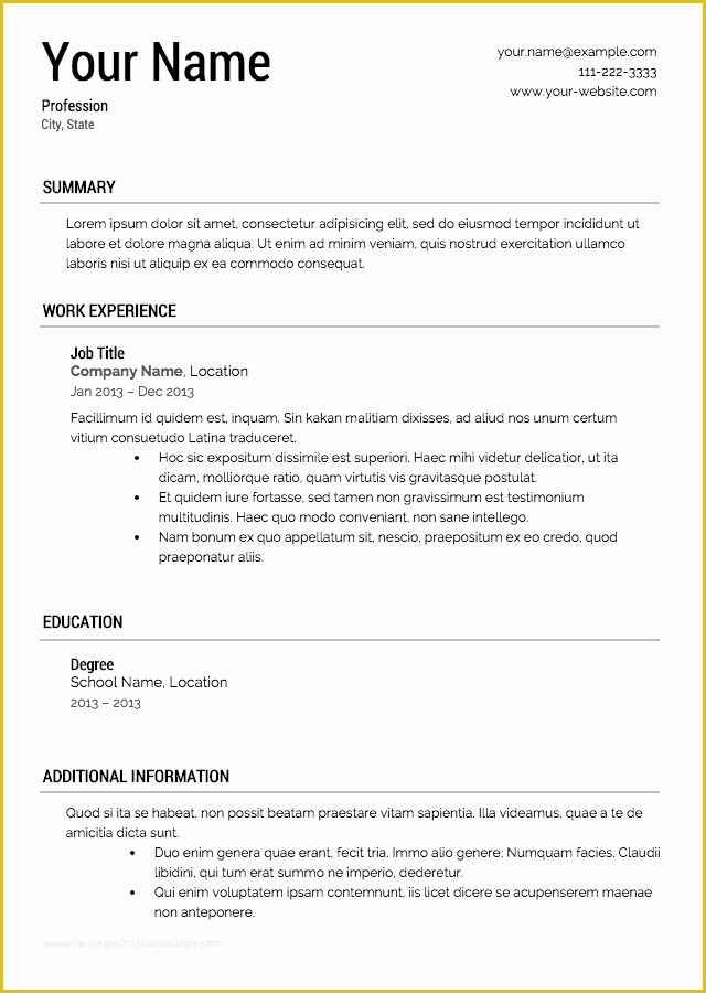 Free Printable Sample Resume Templates Of Free Resume Templates Professional Cv format