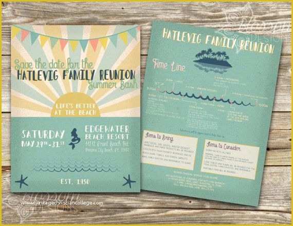 Free Printable Save the Date Family Reunion Templates Of Beach Invitation Family Reunion Flyer by