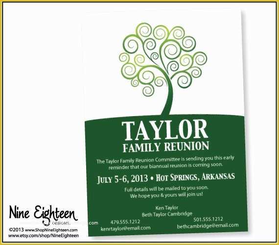 Free Printable Save the Date Family Reunion Templates Of Family Reunion Invitation Custom Printable by Nineeighteen