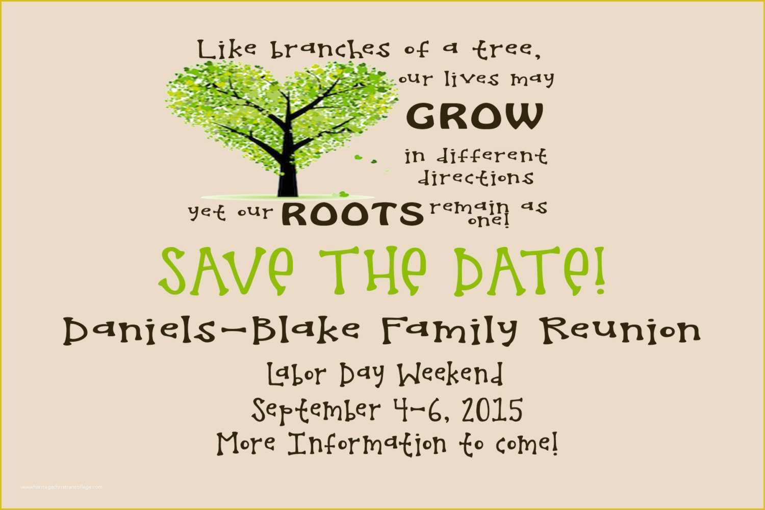 Family Reunion Save The Date Templates Free Printable Templates
