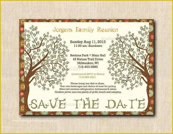 Free Printable Save the Date Invitation Templates Of 35 Family Reunion Invitation Templates Psd Vector Eps