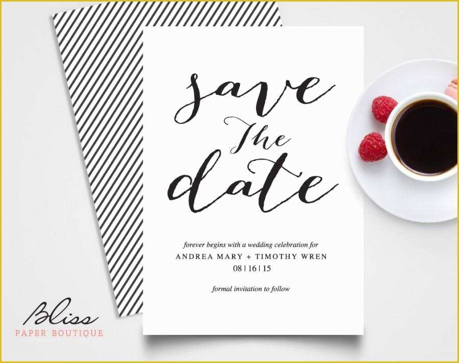 Free Printable Save the Date Invitation Templates Of Black and White Custom Printable Save the Date Save the