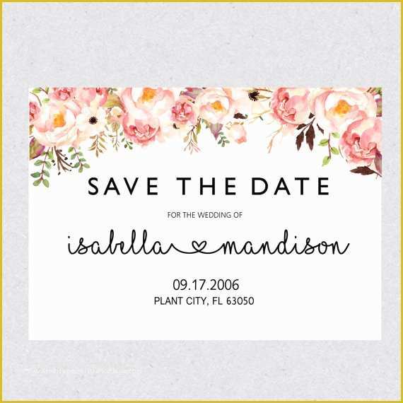 Free Printable Save the Date Invitation Templates Of Items Similar to Printable Save the Date Template Card