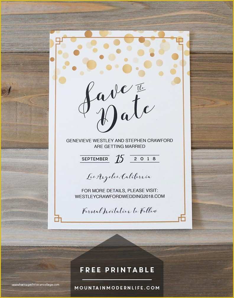 Free Printable Save the Date Templates Of Modern Diy Save the Date Free Printable