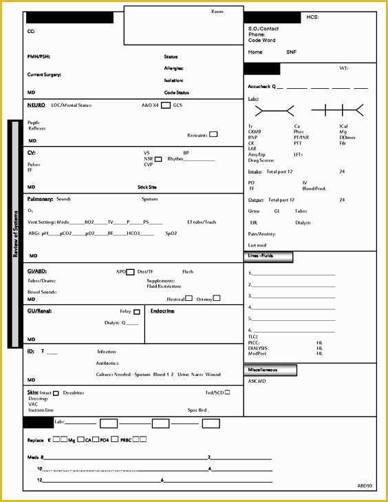 Free Printable Sbar Template Of Icu Nurse Report Sheet Template Nurse Pinterest