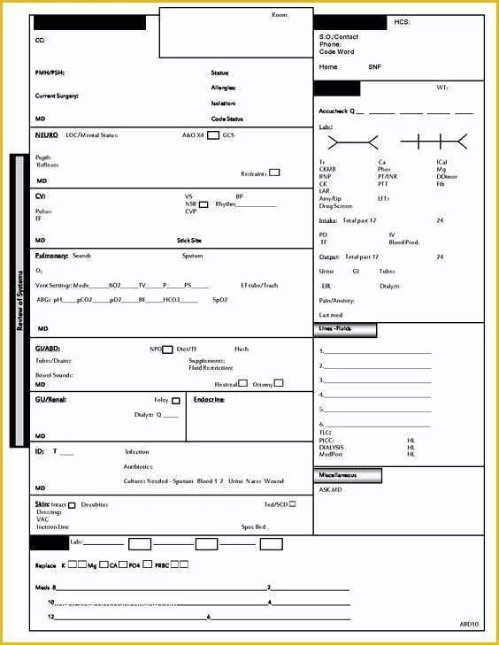 Free Printable Sbar Template Of Icu Nurse Report Sheet Template Nurse Pinterest