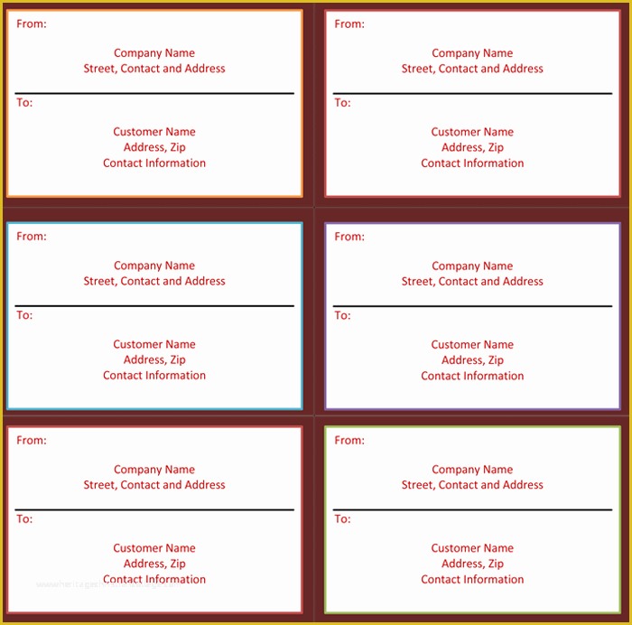 Free Printable Shipping Label Template Of Label Template 6 Per Sheet