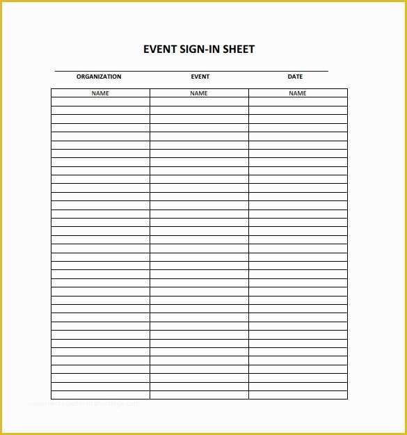 Free Printable Sign In Sheet Template Of 18 Sign In Sheet Templates – Free Sample Example format