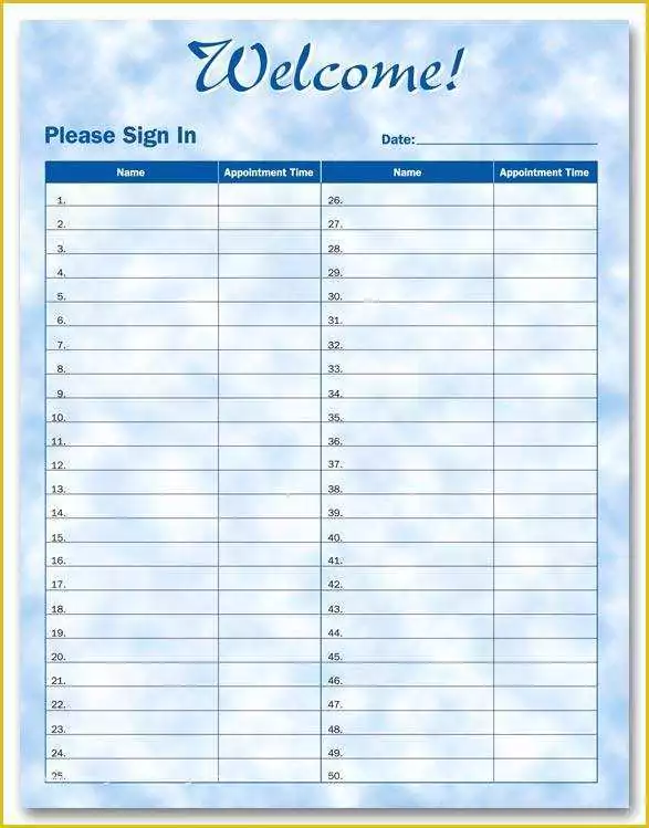 Free Printable Sign In Sheet Template Of 21 Sign In Sheet Templates Free Download