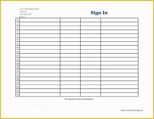 Free Printable Sign In Sheet Template Of 7 Free Sign In Sheet Templates Word Excel Pdf formats