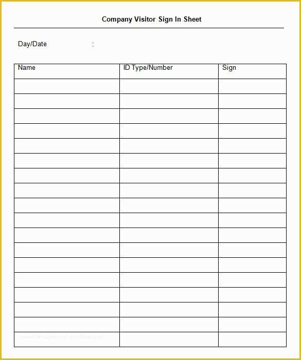 Free Printable Sign In Sheet Template Of 75 Sign In Sheet Templates Doc Pdf