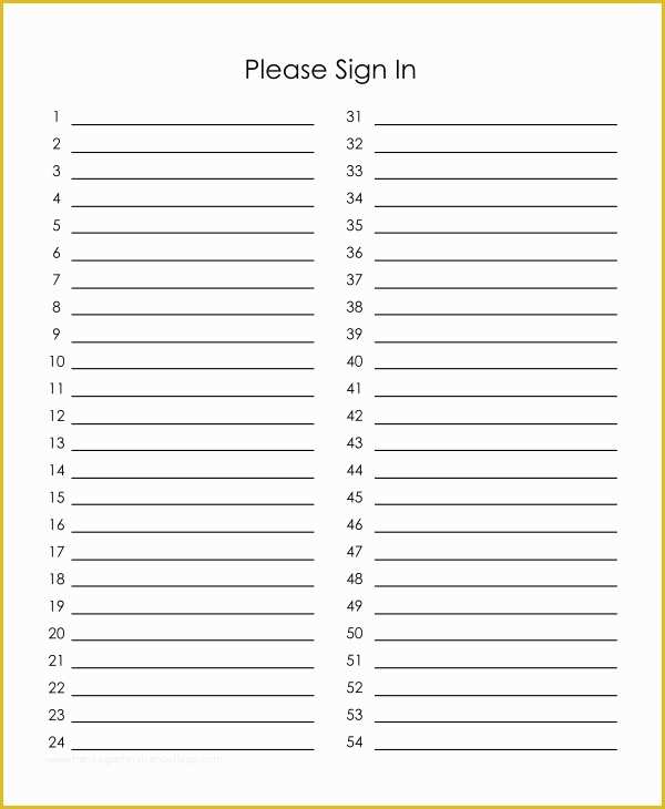 Free Printable Sign In Sheet Template Of event Sign In Sheet Template 9 Free Word Pdf Documents