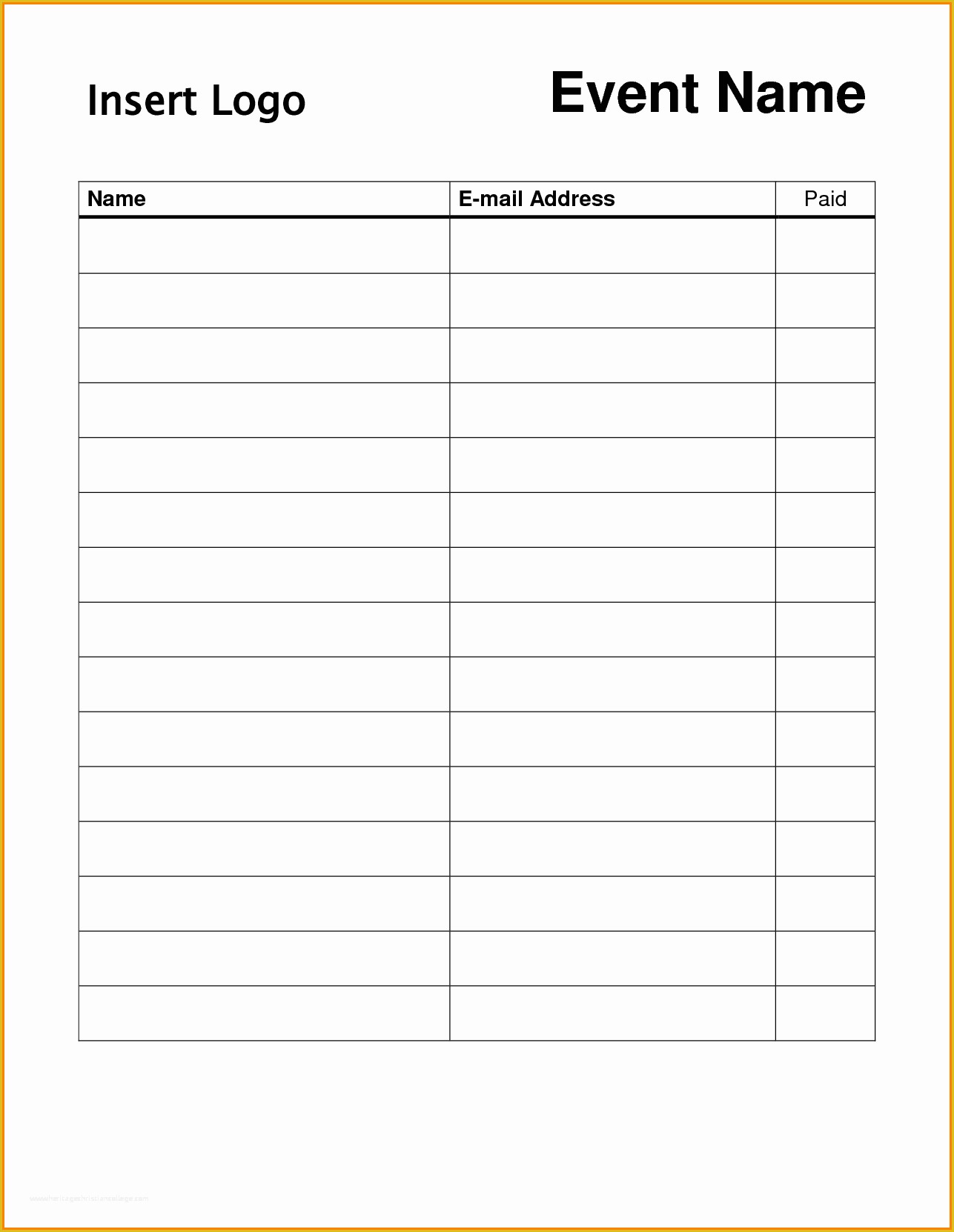 Free Printable Sign In Sheet Template Of Free Printable Sign In Sheet Template