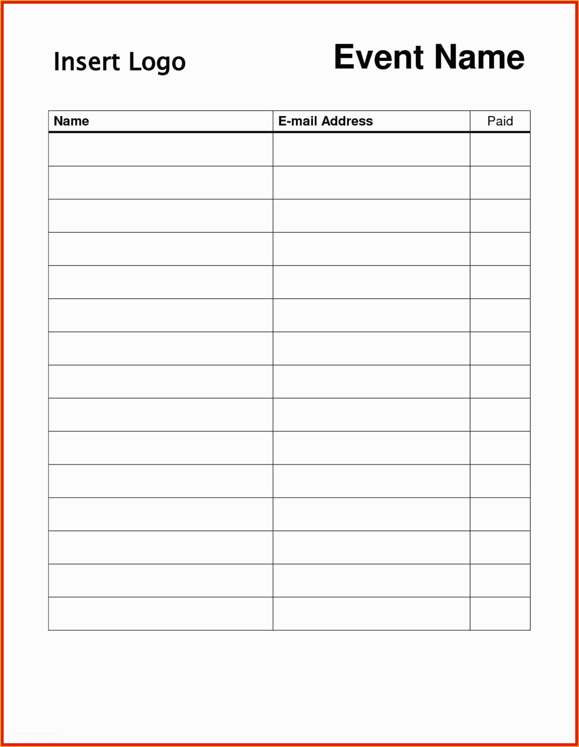 Free Printable Sign In Sheet Template Of Free Sign Templates Word