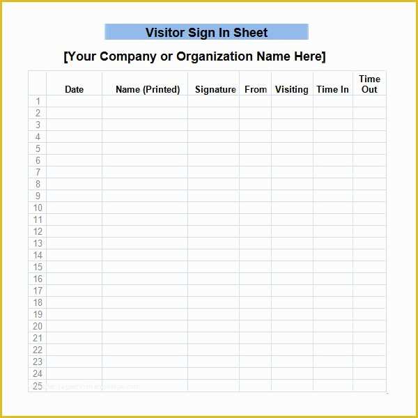 Free Printable Sign In Sheet Template Of Sign In Sheet Template 21 Download Free Documents In