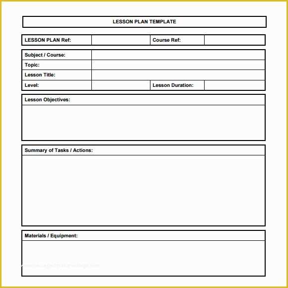 Free Printable Simple Business Plan Template Of 7 Printable Lesson Plan Templates to Download