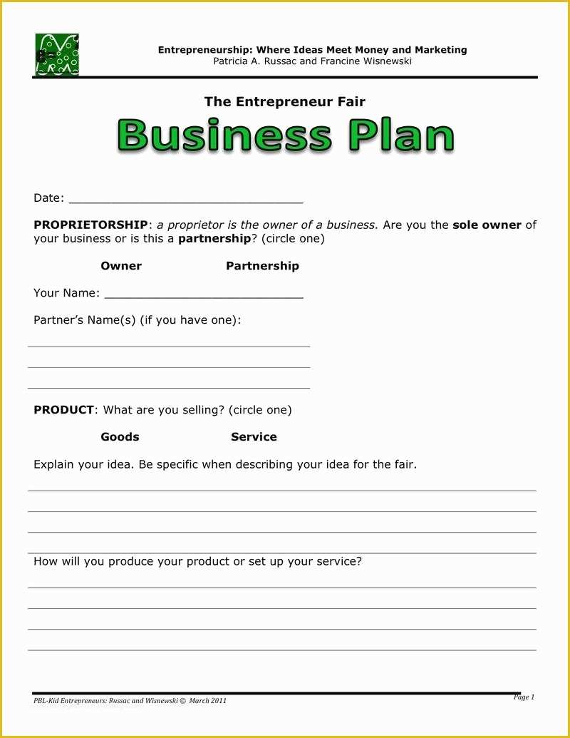 Free Printable Simple Business Plan Template Of Easy Business Plan Template Beepmunk