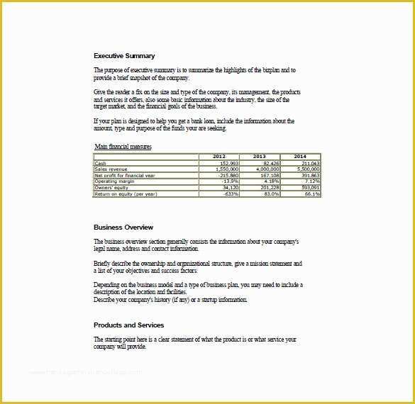 Free Printable Simple Business Plan Template Of Printable Doc Simple Business Plan format