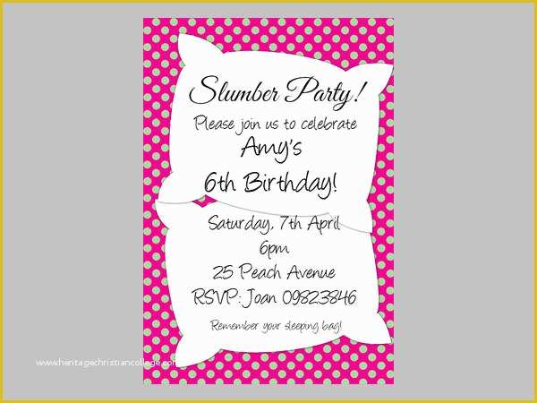 Free Printable Slumber Party Invitations Templates Of 16 Slumber Party Invitation Designs & Templates Psd Ai