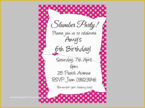 Free Printable Slumber Party Invitations Templates Of 16 Slumber Party Invitation Designs &amp; Templates Psd Ai